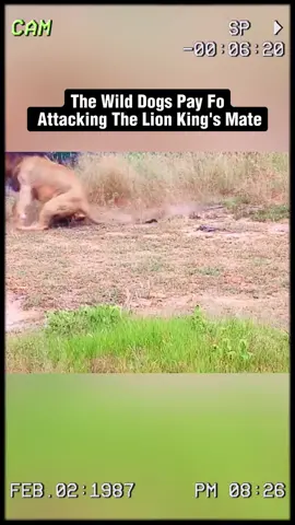 The wild dogs pay for attacking the lion king’s mate. #wildanimals #animals #foryou 
