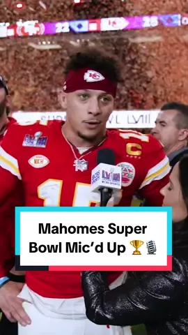 You know we had to mic up the back-to-back Super Bowl MVP 🏆🎙️ #patrickmahomes #SuperBowl #lasvegas #chiefskingdom 