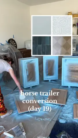 Getting the cabinet fronts painted & showing the tiles and cutest wallpaper that i picked out for the horse trailer conversion!! Im so excited to get it up 🥹 #buildingafoodtruck #horsetrailerconversion #diyfoodtruck #doityourself #projectupdate #vintagehorsetrailer #facebookmarketplacefinds #horsetrailerremodel #vintageupcycle #horsetrailerfoodtruck #ponyboxconversion 