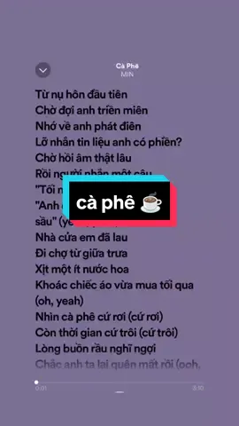 Cà Phê ☕ #music #lyrics #fyp #viral #trendingsong #thinhhanh #xuhuong #tramy776 #my_licee🍀 