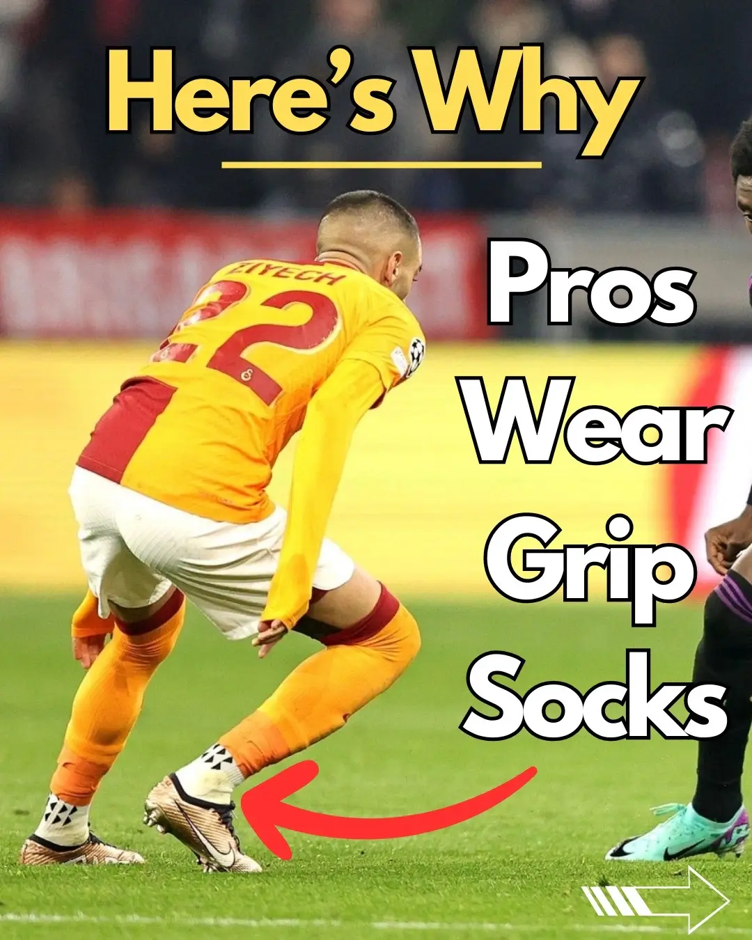 Heres why the pros wear grip socks ☝️ #Soccer #soccertiktok #football 