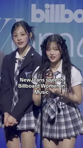 NewJeans speech at Billboard Women in Music 🩵✨ #newjeans #NewJeansxBillboard #fyp 