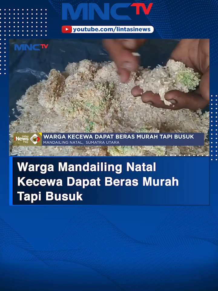 Seorang warga di Mandailing Natal kecewa karena kebagian beras murah yang ternyata busuk. Sebelumnya ia sudah mengantre berjam-jam demi mendapatkan beras murah namun ternyata tidak layak konsumsi. BIB #MNCTV #News #Berita #MandailingNatal #BerasBusuk #BerasRusak