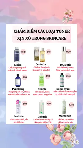 Những dòng nước hoa hồng toner an toàn cho da #toner #tonerklairs #làmdepda #kiếnthưcsứckhỏe #xuhuongtiktok #tonersimple #tonerskin1004 