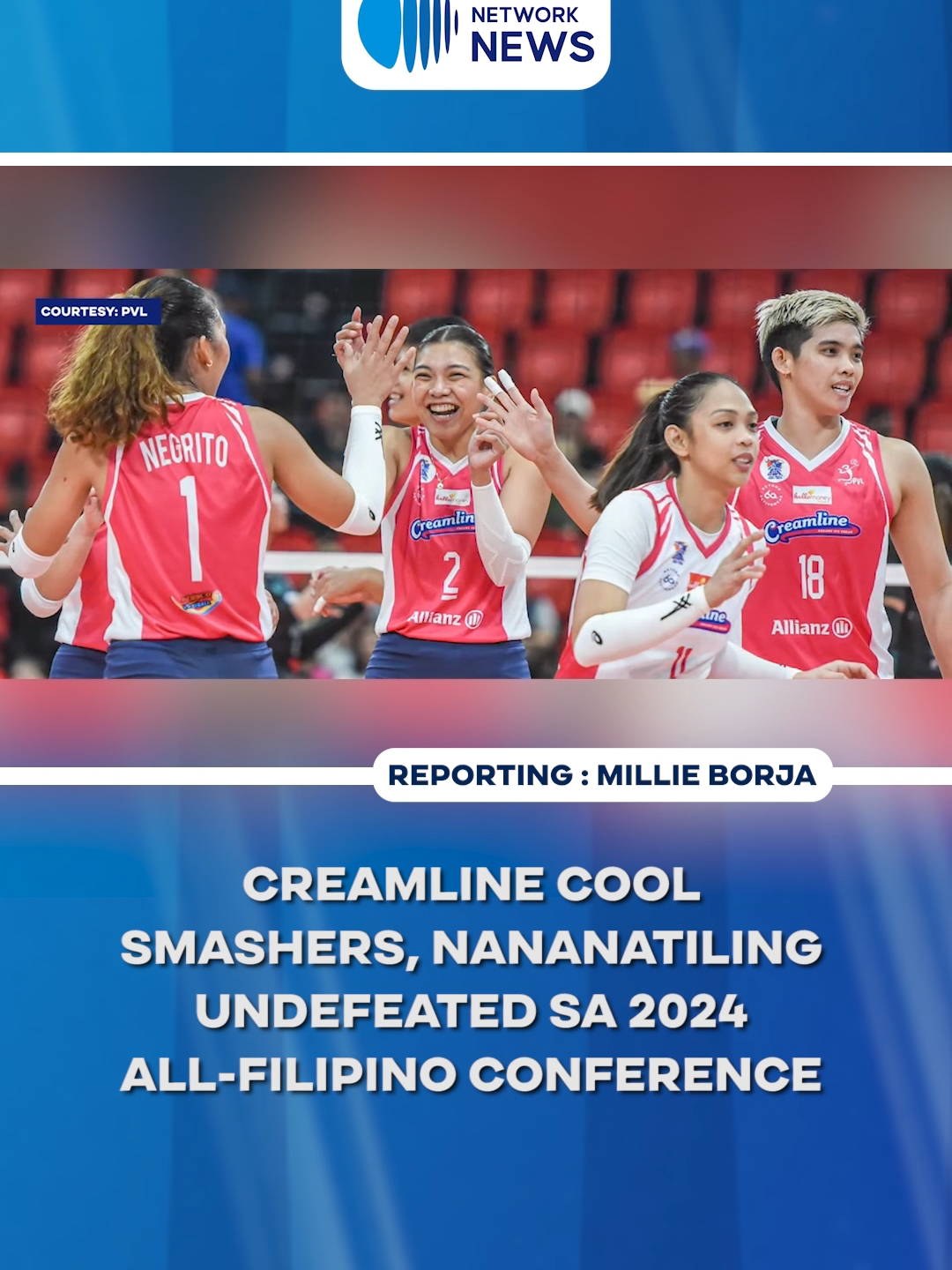 Creamline Cool Smashers, nananatiling undefeated sa 2024 all-Filipino Conference #MBCTVSports #MBCTVNetworkNews#SamaSamaTayoPilipino #SportsNewsPH