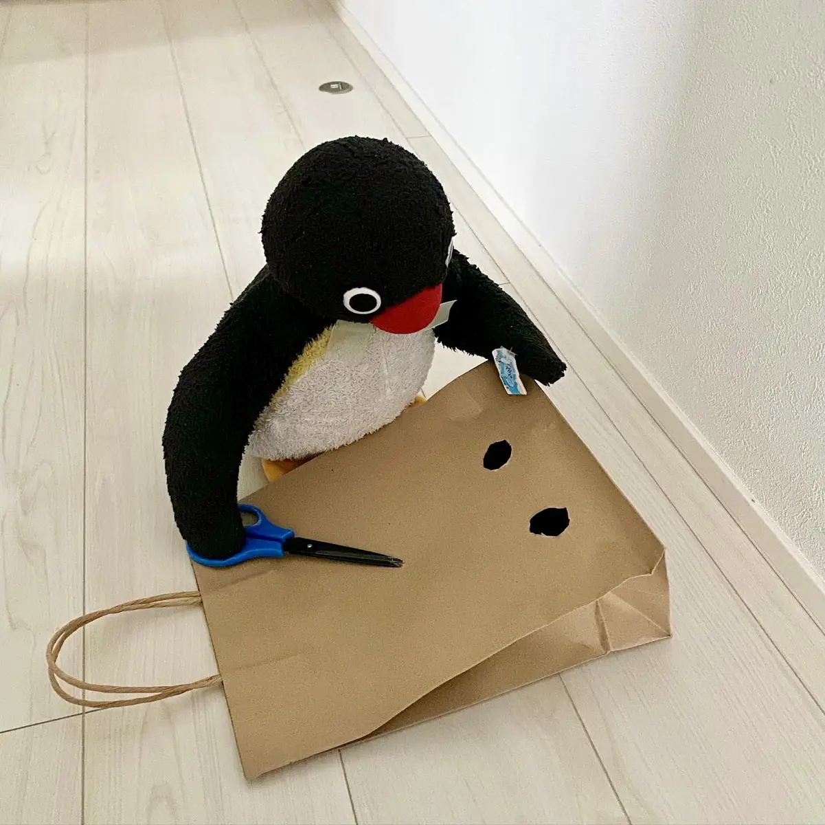 驚かそ🐧🙂 Let's surprise everyone.🐧🙂 ・ #ピングー #pingu #ぬい撮り #ペンギン #penguin #🐧 #ドッキリ #surprise #stuffedanimals #plushies #nootnoot #japan 