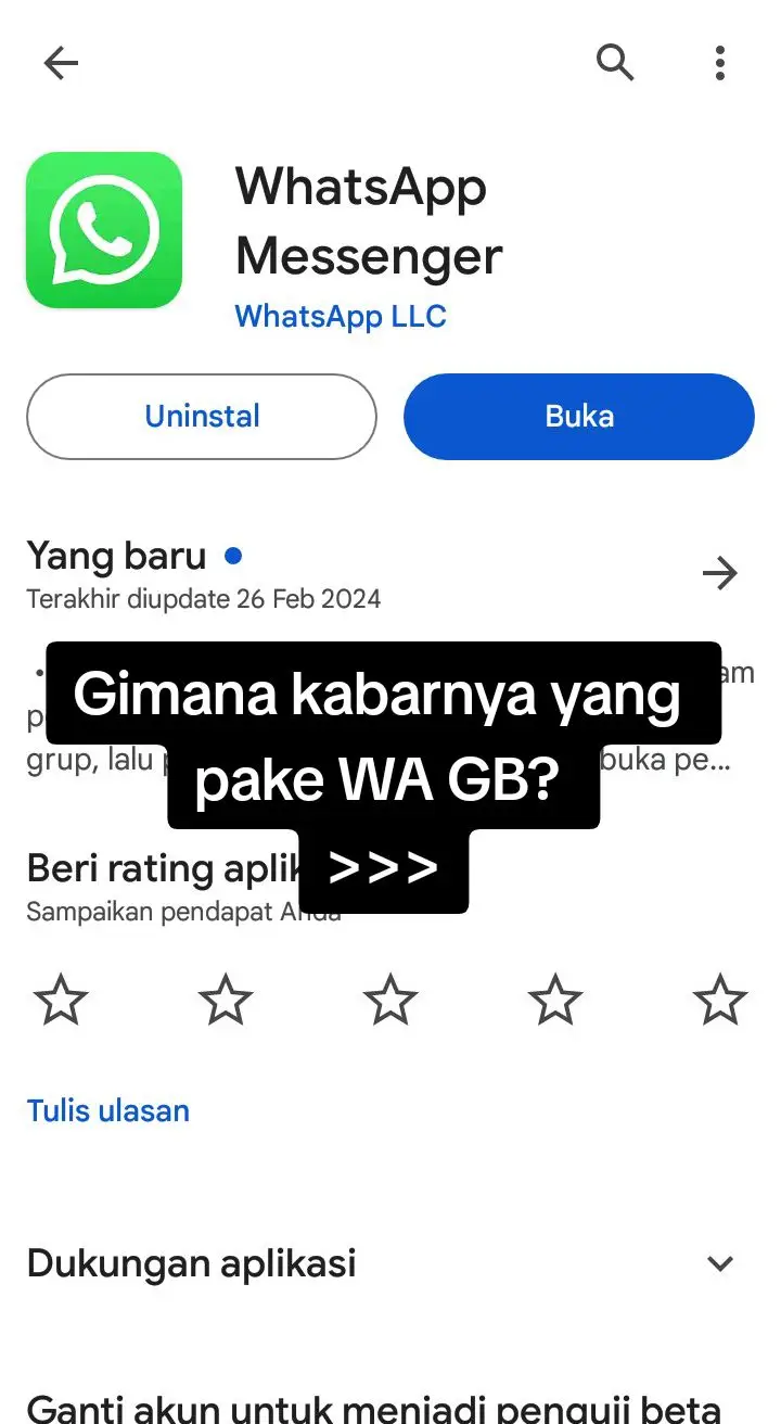 4th lebih pake WA GB sekarang cuma bisa pake WA resmi #fypシ #whastappgb #whatapp 