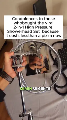 High Pressure Rainfall Shower Head Set.  I love it because i love long showers, it makes cleaning my shower easier and I don’t have to wash my hair in the kitchen sink anymore 🙌🏾 #showerheadpressure #TikTokMadeMeBuyIt 
