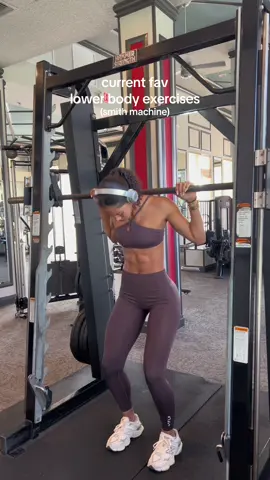 some of my favorite lower body exercises on the smith machine, reverse lunges with a knee drive are brutal gymfit: @TLF Apparel  code: TLF-SAVANNAH