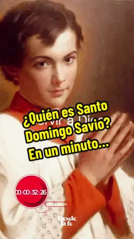 En un minuto te hablaremos… ¿quién es Santo Domingo Savio?  Domingo Savio fue un alumno de san Juan Bosco en el oratorio de Valdocco, en Turín. Conoce más de Santo Domingo Savio en un minuto. #1minuto #encorto #biografia #unminuto #catholic 