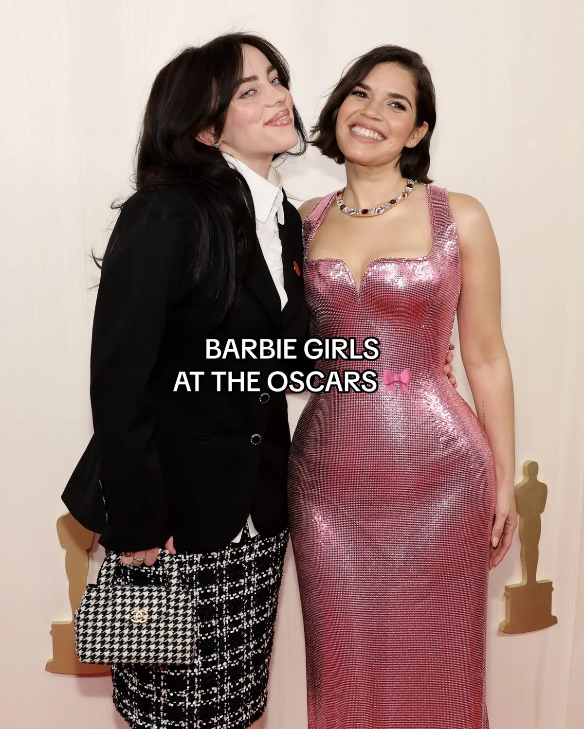 it’s their world, we’re just living in it ✨  #oscars #barbie #billieeilish #americaferrera 