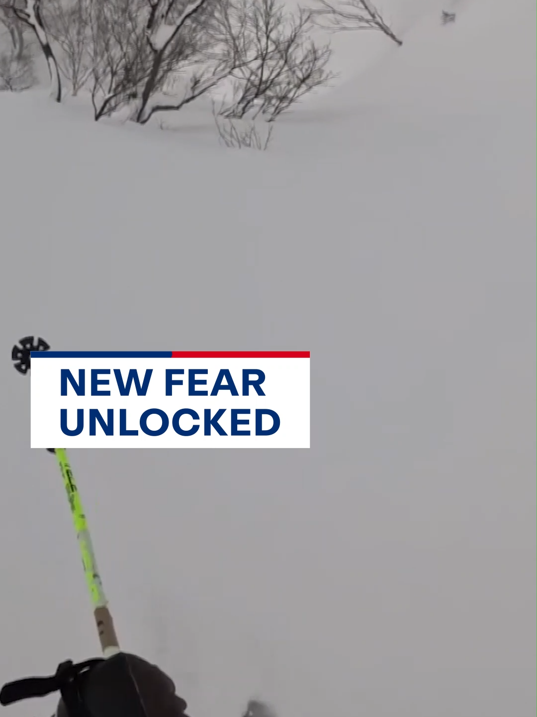 Amazingly, the #skiier was able to pull himself out 💀⛷ #skiing #Hokkaido #snow #sport #fail #waterfall #ski #9News