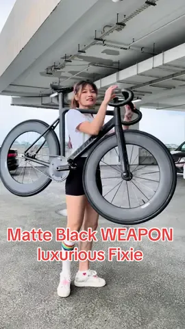 Who likes all black fixie?WEAPON Matte Black with Carbon 88mm wheelset 👍 ##bikelife##mrbicycles##fyp##bikes##biketok##customization##biker##fixiebike##sgfyp##carbonfiber##blackbike##sg##weaponbike##fixiegear##coo #superbike