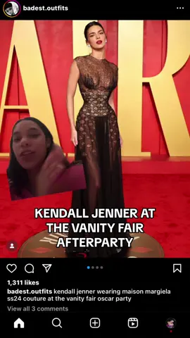 way to go kenny! #kendalljenner #vanityfair #vanityfairoscarparty #afterparty #reacting #stylereview #fashionreview #oscarsathome #oscarsfashion 
