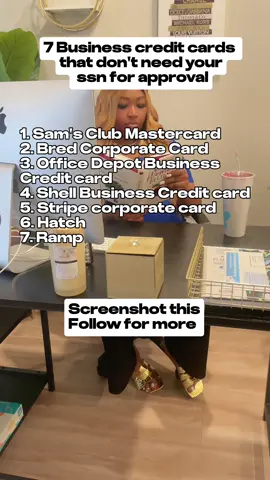 7 Business credit cards that's don't need your ssn for approval #businessowner #businesscredit #businessfunding #FinancialSuccess  #debtfree #MakeMoney 