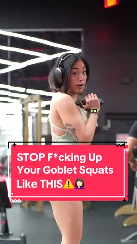 we’re not dropping it low with these goblet squats sis, mkay?!👹🥰 This is how you do these right! ✅stand on a 2-inch plate about shoulder width apart, the elevation helps with going all the way down, especially when you have limited ankle mobiliTEA🤪 ✅tuck your elbows in as if ya forgot to shave them pits girl! This helps keep the dumbbells close to your body ✅tuck your chin to avoid stress on your neck! Keep that head neutral at all times ✅go all the way down SLOW AND CONTROLLED allowing your quads and glutes to stretch at the bottom!  Pause at the bottom for one second, and then go back up—think of pushing the floor away from you & squeezing that butth0le🥰 ✅you should be doing these in one fluid motion! That’s it! Try these out on your next bootay day!!! And let me know how it works🥵 #gobletsquats 