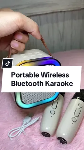 Bluetooth Portable Wireless Karaoke, perfect dalhin sa mga staycation ngayon! Pwedeng pwede na rin mag duet. Aesthetic and very handy 😍 399 Pesos lang, checkout na in yellow basket 🛒🥰 #duetkaraoke #wirelessdualmicrophone #wirelesskaraokespeaker #bluetoothspeaker #bluetoothkaraokespeaker #fyp #fypシ #tiktokshop #tiktokaffiliate 