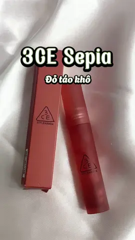 3CE Sepia - màu son  siu sáng da, để đá.nh mặt mộc là đây chứ đâu nữa, son set lại sau vài giây ko lo dính khẩu trang hay thành cốc luôn nhe✨ @tiệm hạt dưa #son3ce #3ce #3cesepia #3ceblurwatertint #lamdep #reviewmypham #goclamdep #reviewson #lipstick #lipgloss #lipsticktutorial #xh #swatchson 