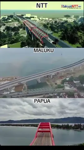 #JEMBATAN MERAH PUTIH YANG DIBANGUN OLEH BAPAK PRESIDEN JOKOWI, DI WILAYAH NUSA TENGGARA TIMUR, MALUKU DAN PAPUA, TERIMAKASIH TAK TERHINGGA PRESIDEN JOKOWI, KATONG TIGA BERSAUDARA TETAP MENCINTAI MU SEPANJANG MASA. 🙏
