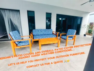 Ezronn's Patio Covers and Overall Patio Covers to Protect Furniture against Harsh Weather  Contact us for a quote 🙏 😊 # Patiowarehouse  # Interiors #Leroymerlin #builders warehouse #outdoorpatiomakeover 