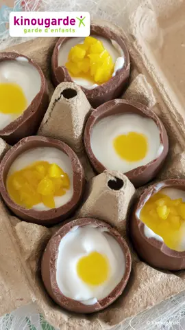 Ding dong… Pâques est bientôt là ! Pour l'occasion, on vous propose des œufs de Pâques fourrés à la mangue, miam ! #kinougarde #gardedenfant #nounou
