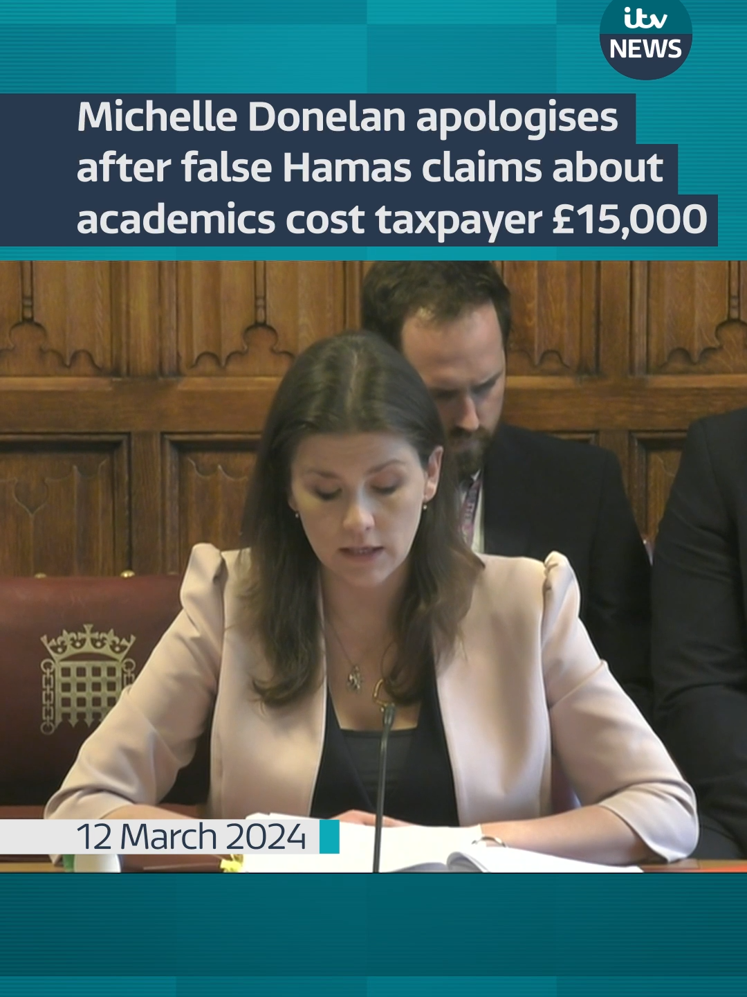 Michelle Donelan apologises after false Hamas claims about academics cost taxpayer £15,000 #itvnews