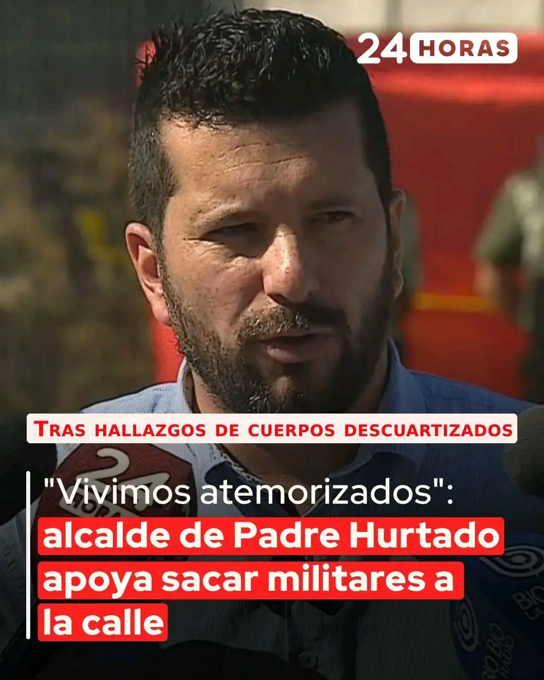 #chile #militares El alcalde de padre Hurtado se suma al apoyo de sacar militares a las calles el la única forma de que alla seguridad en chile y paz. 24 horas cl. gentileza 💛