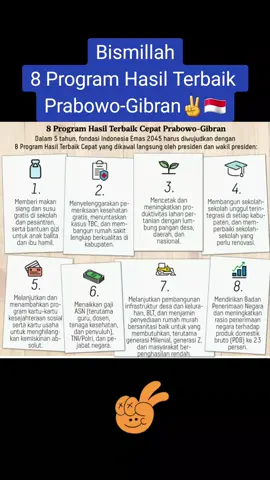 INFO 📢_8 Program Terbaik Prabowo Gibran 2024. #pilpres2024 #videoviral #foryouu  #prabowogibran2024 