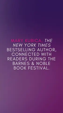 NYT bestselling author #MaryKubica was at the @Barnes & Noble #BookFestival for an exclusive book signing! Let us know if YOU'VE pre-ordered her latest book #ShesNotSorry yet! 💜 #thrillerbooks #newbook #thrillertok #localwomanmissing #marykubicabooks #JustTheNicestCouple #BookTok #tbr #readthis 