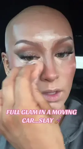 Full glam and wig install in a moving car💅🏽 she did thattttt. Glam for the @nyxcosmetics_uk event 🩷 #grwm #makeuptutorial #makeuptransformation #wiginstall #alopecia 