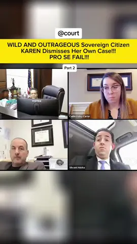 P2. Today, we have an OUTRAGEOUS AND WILD Sovereign Citizen KAREN Dismisses Her Own Case!!! Play stupid games win stupid prizes. This is just another example of Karens being Karens in court and getting owned on camera#court #zoom #law #judge #fyp #arrested #trending #zoomcourt #karen 