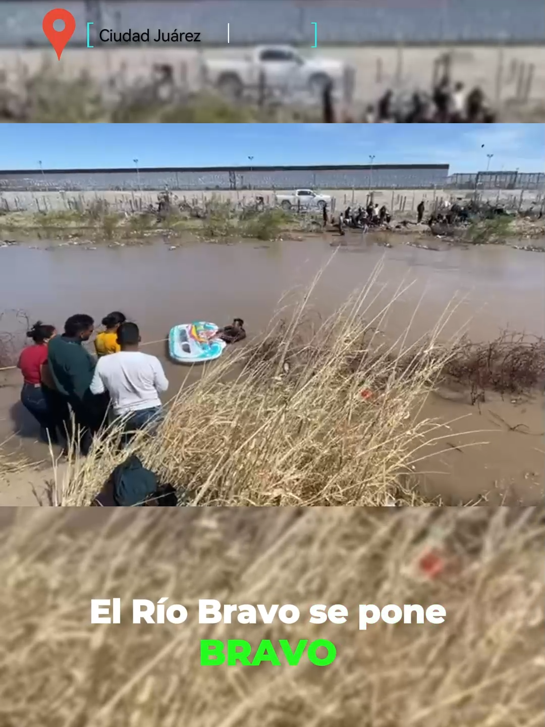 Se apoyan migrantes de cuerdas y salvavidas para cruzar el río Bravo - Debido a la creciente del río Bravo/Grande, grupos de #migrantes han cruzado hoy la frontera entre #CiudadJuárez y #ElPaso apoyados con cuerdas y salvavidas, para evitar ahogarse. Oficialmente hoy #EstadosUnidos  comenzó con la entrada anual de agua a México como parte del Tratado de Aguas de 1944, este año entregará 39.4 millones de metros cúbicos para la agricultura del Valle de Juárez, pero desde ayer el río cuenta con un mayor nivel a la altura del marcador internacional número 36.