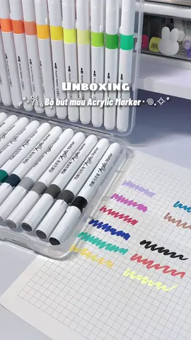 Bộ bút đang đạt Top 1 thịnh hành là đây✨ #acrylicmarker #marker #bobutmau #xuhuong #unboxing #LearnOnTikTok #hottrend #fypシ 