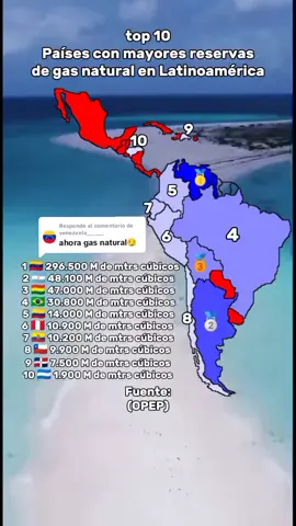 Respuesta a @venezuela______  Países con mayores reservas de gas natural en Latinoamérica #viral #venezuela #gas #gasnatural #latinoamerica #argentina #bolivia #colombia #peru #ecuador #chile #republicadominicana #honduras #america #economia 