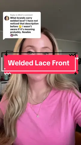 Replying to @Misti i hope this is helpful! Talking about welded lacr fronts and sharing a brand i know does have some with that feature #wig #blonde #wigwearing #syntheticwig #raquelwelchwigs 