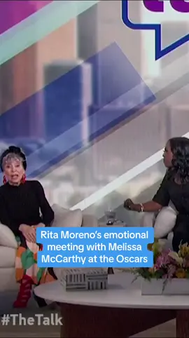 Rita Moreno had Melissa McCarthy in her feelings when they first met 🥹 #inmyfeelings #oscars #admiration 