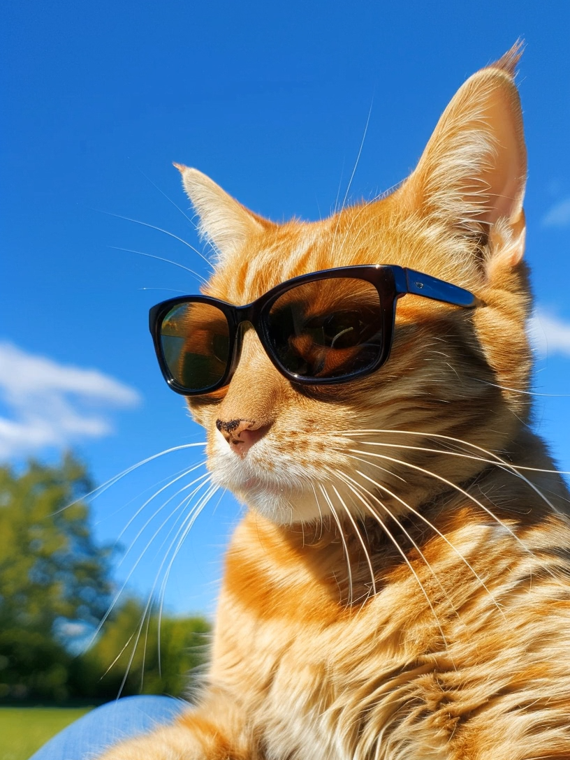 Capture the essence of feline charm with our latest collection of cat photos! 🕶️ From a cool tabby rocking sunglasses against a sunny backdrop to a cozy white tabby sprawled in a pose of surprise or play. Join a ginger and white cat in its comical human-like moment at a dining table or get lost in the gaze of a fluffy blue-eyed beauty. Purr-fect for all cat lovers seeking a smile and a moment of pure, whiskered wonder! 🌟 #CatLovers #TabbyCats #SunglassesCat #PlayfulPets #PetPhotography #CatsOfInstagram #WhiskerWednesday #BlueEyes #FelineFine #MeowMagic #CatsofTheDay #FluffyCat #AdorableAnimals #PawsAndRelax