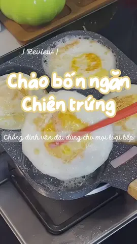 Chảo chiên trứng 4 ngăn tiện lợi. Lớp phủ chống dính đá Oupont Maifan an toàn cho sức khoẻ người sử dụng. Chảo tương thích với mọi loại bếp như bếp gas, bếp từ, bếp hồng ngoại 🌷#chaochientrung4ngan #chaochientrung4lo #chaochientrungchongdinh #chaochientrunglambanh #chao4ngan  #chao4ngandanang 