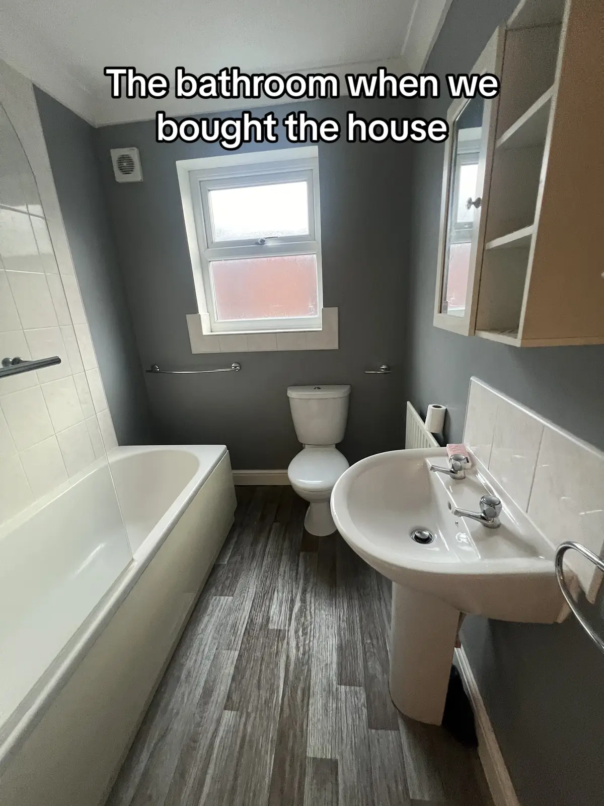 Honestly cant believe how much bigger the bathroom looks now! Honestly a trust the process kinda project! Any guesses how much we paid for the full thing so far👀👀👀 #bathroommakeover #bathroomrenovation #renovation 