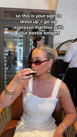 this is your sign to go get espresso martinis with your bestie tonight 🤎🤞🏼🍸 #espressomartini #nationalespressomartiniday #martinis #imjustagirl #thisisyoursign #justagirl 