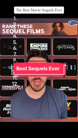 What’s the best sequel on this list? Here are 12 of the best movie sequels ever, and how I rank them. When it comes to film, what are the best sequels of all time? (Inspired by the release of Dune 2). 12. Dawn of planet of the apes 11. Captain America Winter Soldier (MCU) 10. Toy Story 2 (Pixar) 9. Top Gun Maverick 8. Blade Runner 2049 7. The Dark Knight 6. Terminator 2 5. Empire Strikes Back 4. Aliens 3. Dune 2 2. Lotr - 2 towers 1. Godfather 2 #movies #dune #lotr #bladerunner2049 #thedarkknight #pixar #mcu #movietok 