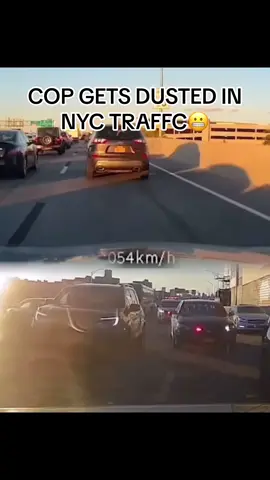 Cop gets dusted in nyc traffic😳 video from sean sean#fyp #policechase #viral 