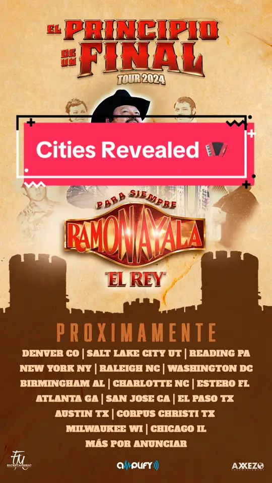 These will be the cities for El Principio De Un Final Tour con @iamramonayala #ramonayala #musica #parati #musicamexicana🇲🇽 #viral #fypp #bailes #vivamexico 