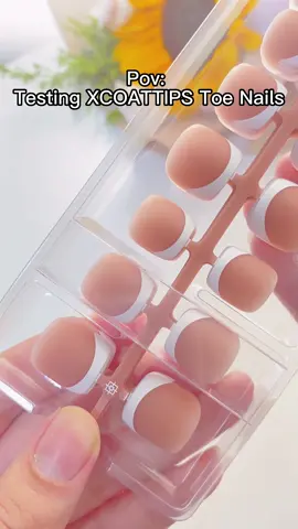 Try on the new release XCOATTIPS Toe Nail in brown color🟫🟤🍫🍩🌰 XCOATTIPS viral nails challenge 👊 . . #btartboxnails #xcoattips #toenails #viralnailsxcoattips #pressonnails #frenchmanicure 