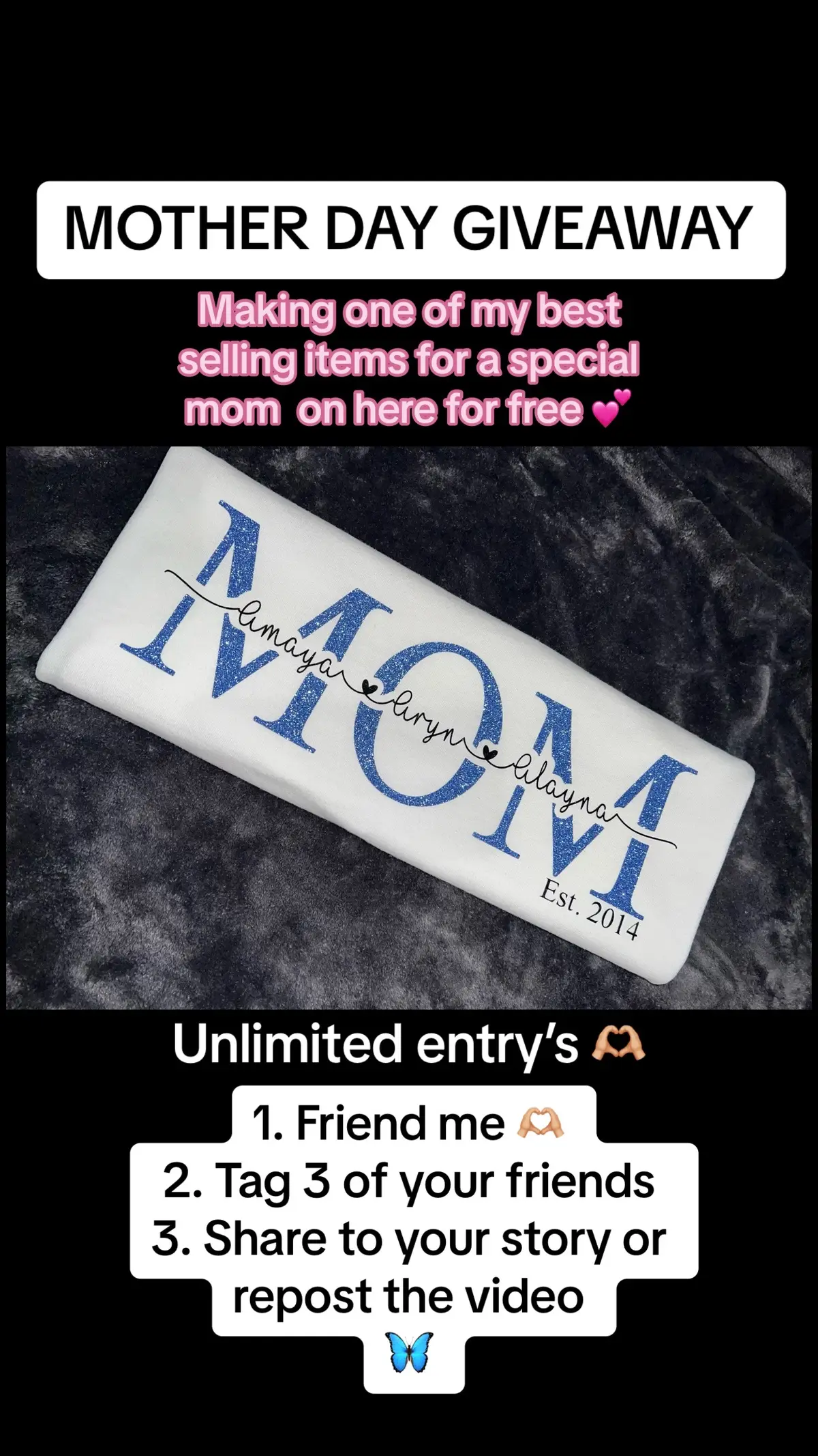 Free giveaway 💜 lets make a special gift for a special mom or just for you 💕 picking the winner April 12th && will have it shipped for free a week before mothers day 🦋🩵 #fyp #giveaway #momsupportingmoms 