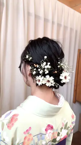大切な日のヘアを担当できた事が嬉しい☺️#札幌美容室 #札幌美容師 #笑顔の輪 #イメチェンヘア #カスミソウ #ヘアアレンジ #congratulations 