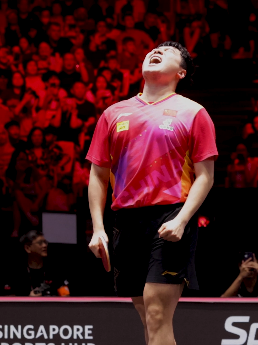 Hear that ROAR from newly-minted Men's Singles Finalist Liang Jingkun 🦁🗣️ #SingaporeSmash #ExperienceAGrandNewLegacy #TableTennis #PingPong