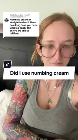 Replying to @amber - health journey i was very close to soraying the shit out of my arm hahah . #monswithtattoos #tattosleeve #tattootiktok #numbingcream #watercolortattoo #lotustattoo #fullsleevetattoo 