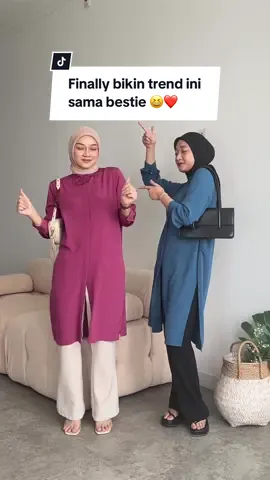 Wkwkw akhirnyaaa join the trend juga🥹❤️ siapa yang selalu happy ketemu bestie? Cung tangan! 👀☝🏻 #RamadanEkstraSeru #OOTD #ootdfashion #bestie #kontenrelate #relateable #receh #kontenreceh #withbestie 