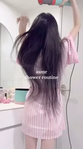 asmr shower routine 🚿🧼🎀🤍 skin, body, hair care #asmr #cleaning #cleangirl #routine #showerroutine #nighterountine #skincare 